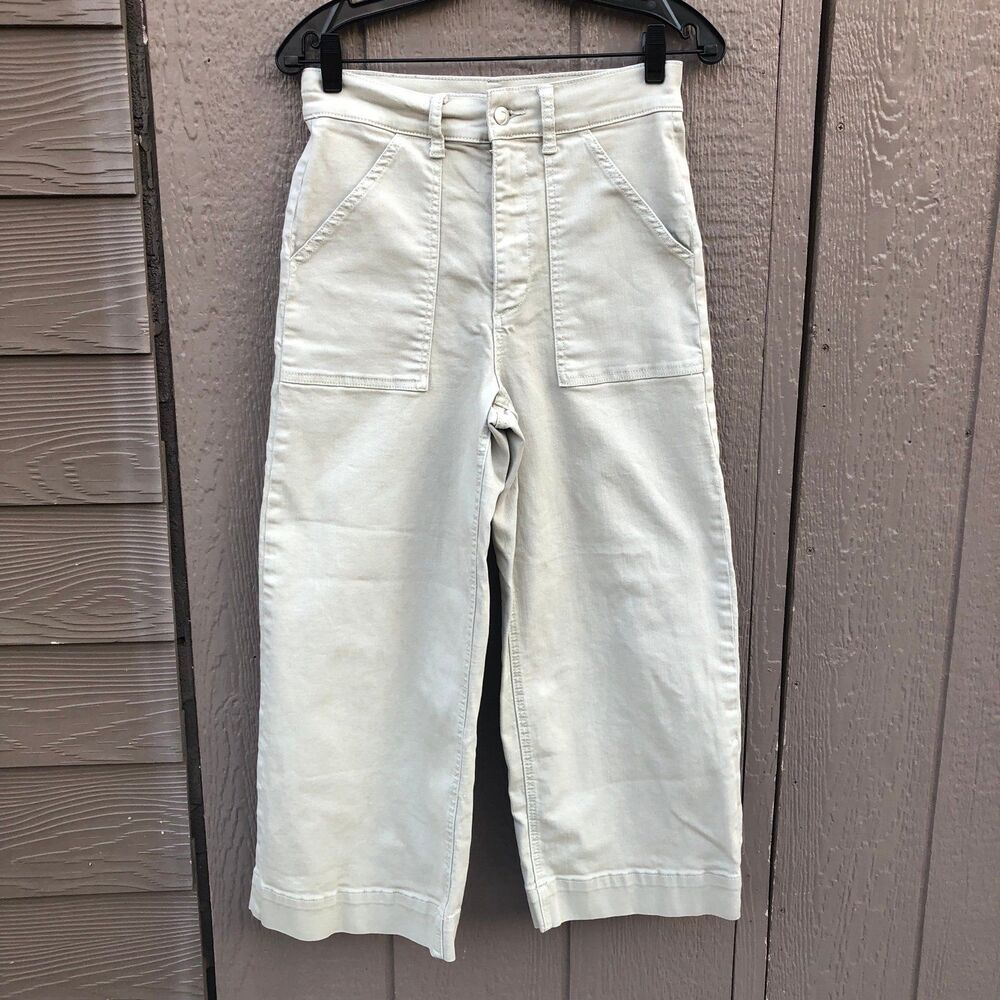 Joes jeans wide leg crop desert sage pants women’s size 27